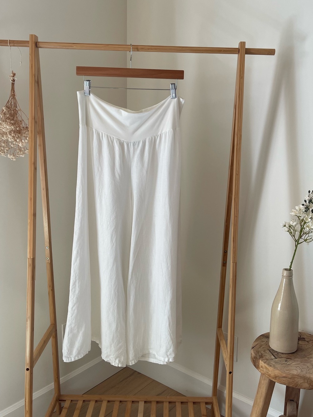 White Wide Leg Linen Pant ~ Bryn Walker
